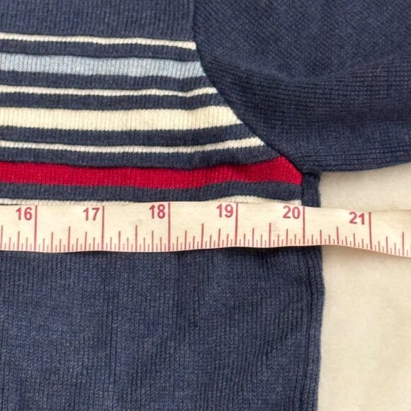 Marine Layer Re-Spun Allen Striped knit Sweater Light navy crew size medium new - Picture 7 of 9